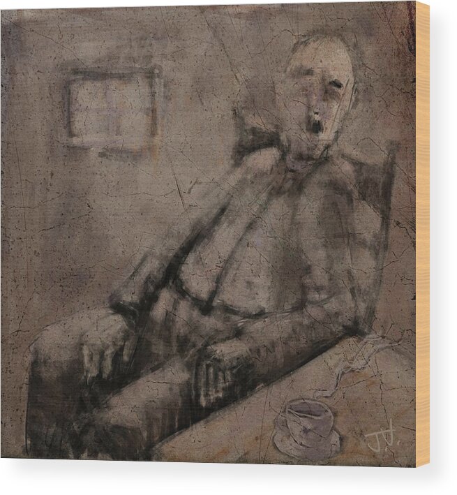 Portrait Wood Print featuring the painting Untitled 14Dec2015 by Jim Vance