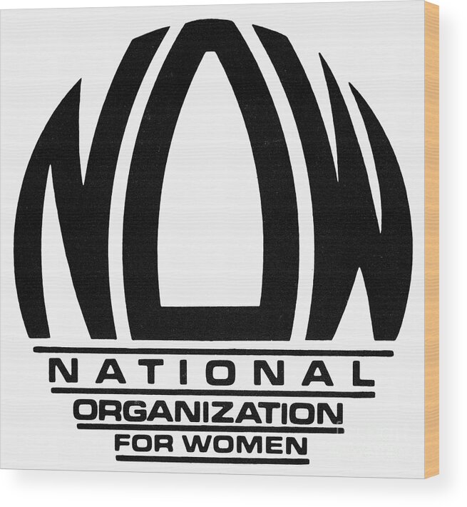 1966 Wood Print featuring the photograph Womens Rights: Now Logo by Granger