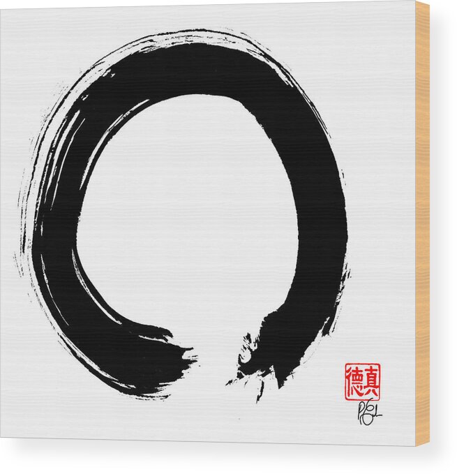 Enso Wood Print featuring the painting Zen Circle Five by Peter Cutler