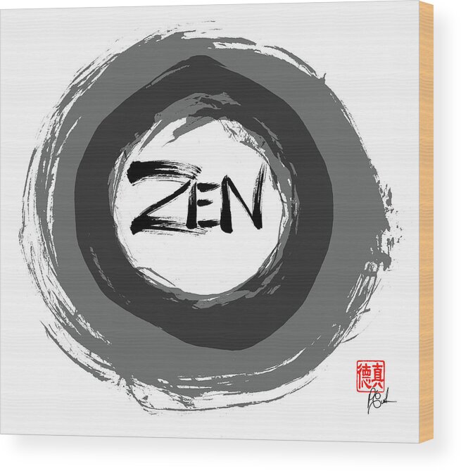 Zen Wood Print featuring the painting Zen by Peter Cutler