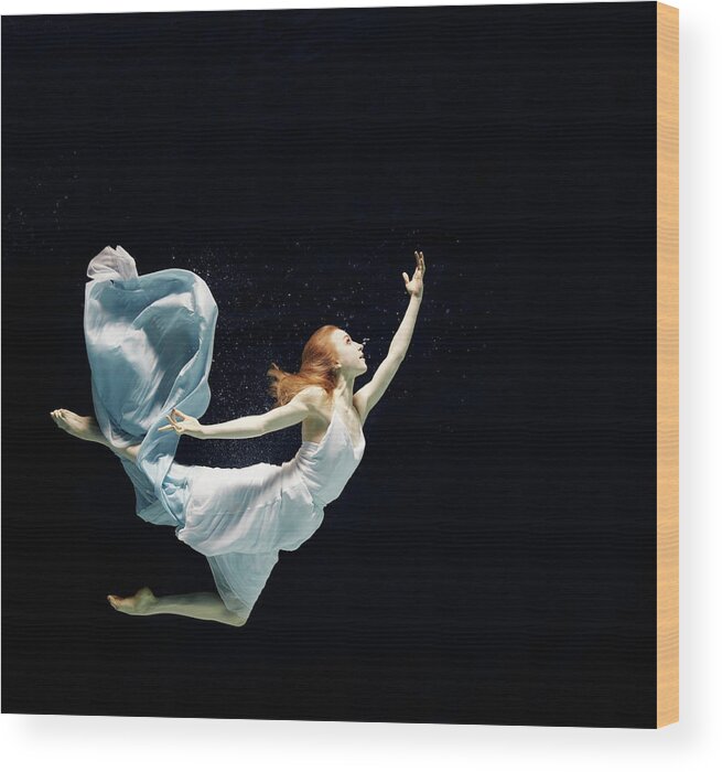 Ballet Dancer Wood Print featuring the photograph Ballet Dancer Underwater #14 by Henrik Sorensen
