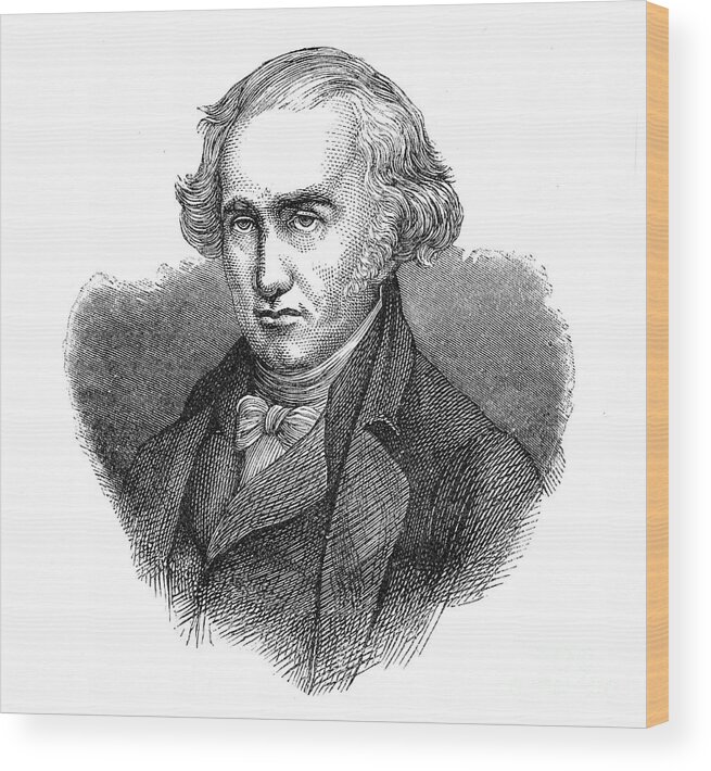 Event Wood Print featuring the drawing James Watt, Scottish Engineer #2 by Print Collector