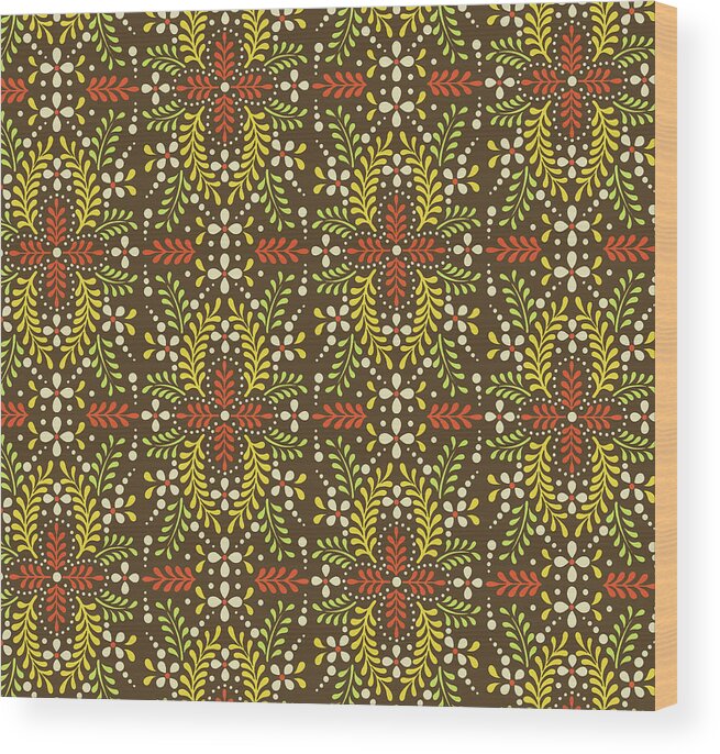 Autumn Wood Print featuring the drawing Abstract pattern #263 by CSA Images