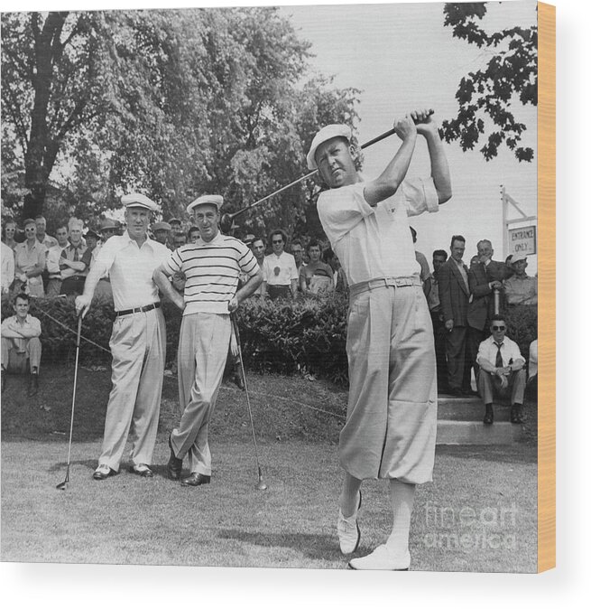 People Wood Print featuring the photograph Bobby Locke In Golf Tournament by Bettmann