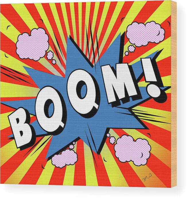 Boom 5 Wood Print featuring the mixed media Boom 5 by Mark Ashkenazi