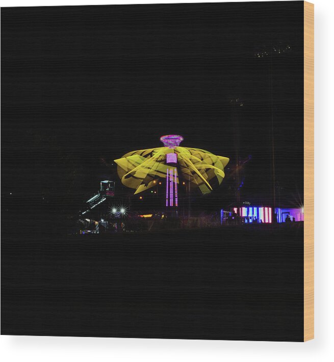 2019 Wood Print featuring the photograph Carnival ride 1 by Kelly Kennon