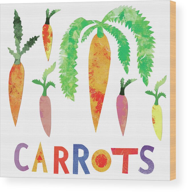 Carrots Wood Print featuring the painting Carrots by Summer Tali Hilty