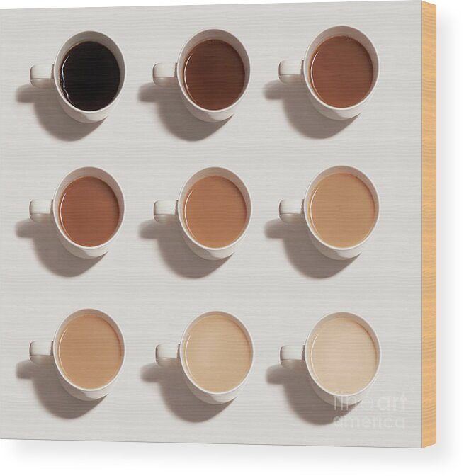 Grid Pattern Wood Print featuring the photograph Different Choices Of Tea And Coffee by Tara Moore
