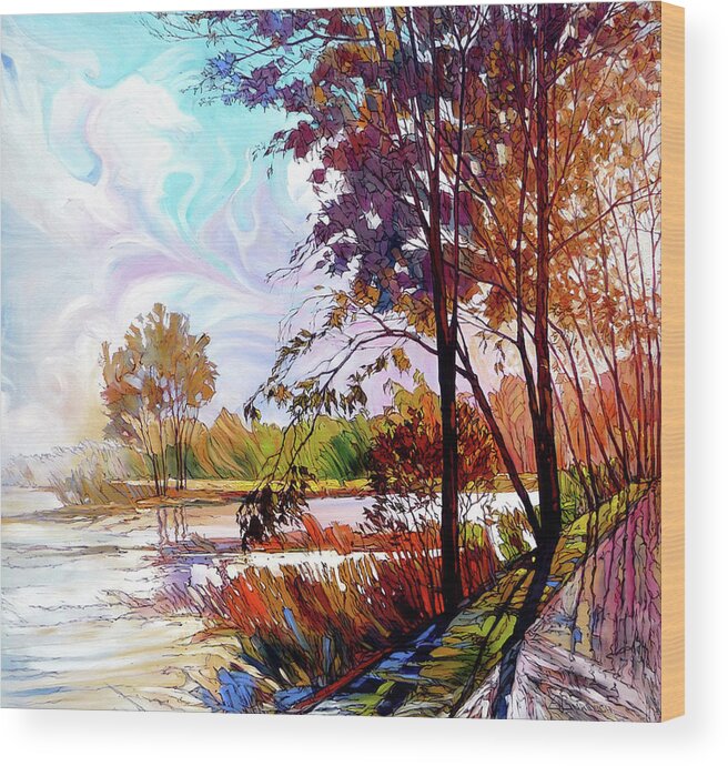 Tranquility Wood Print featuring the digital art Gentle Breeze by Colorfull Landscape