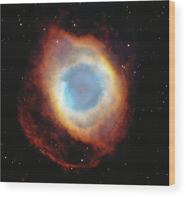 Black Color Wood Print featuring the photograph Helix Nebula, Satellite View Digital by Stocktrek