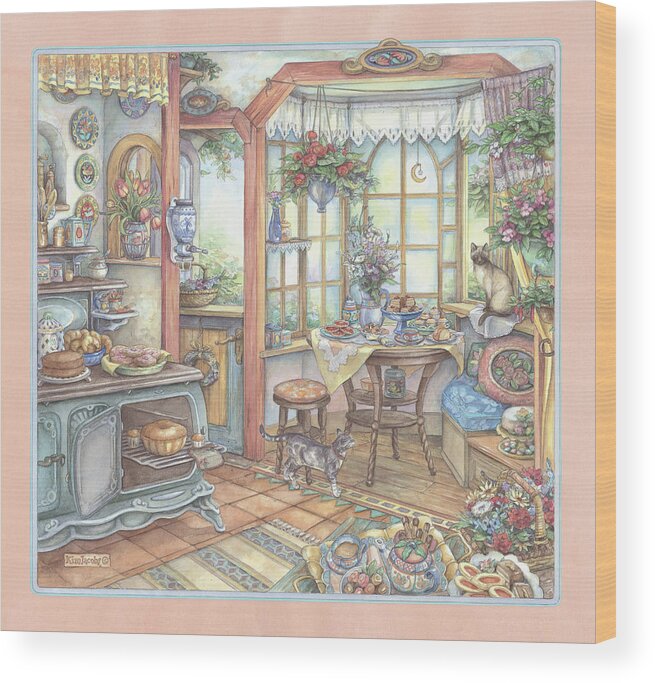 Home Bakery Wood Print featuring the painting Home Bakery by Kim Jacobs