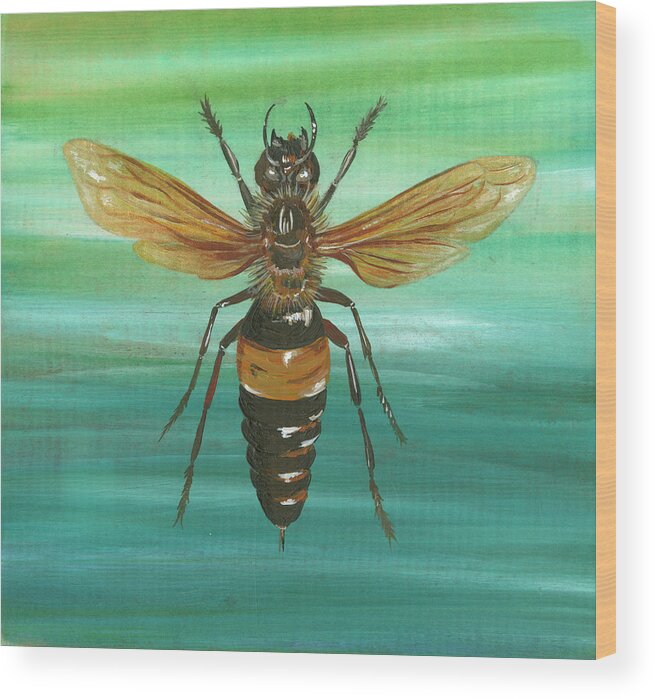 Honey Bee Wood Print featuring the painting Honey Bee by Gigi Begin