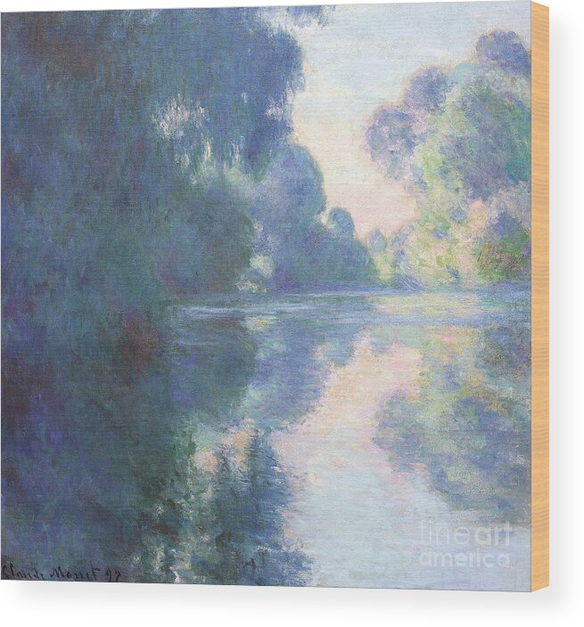 Impressionist Wood Print featuring the painting Matinee sur la Seine, 1897 by Claude Monet