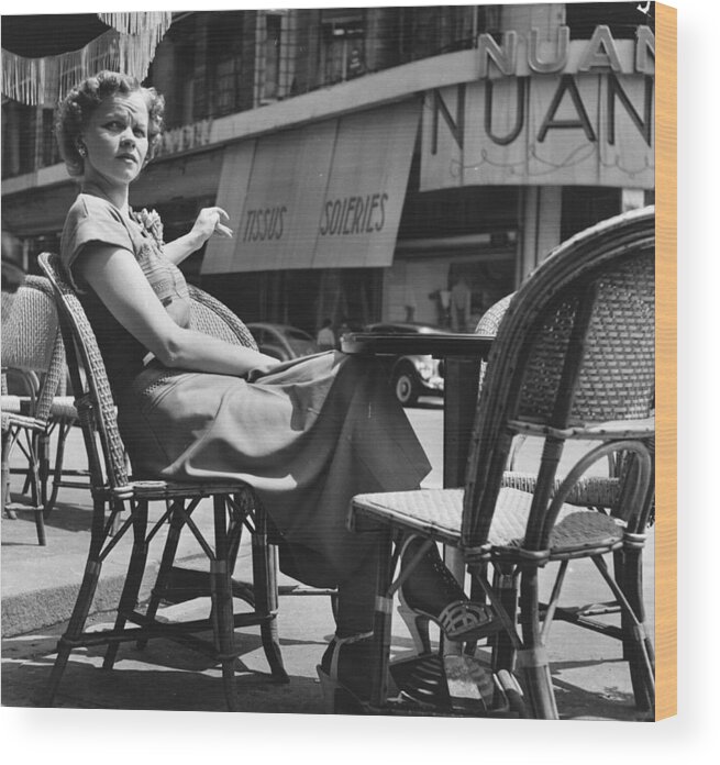 1950-1959 Wood Print featuring the photograph Open Air Cafe by Bert Hardy