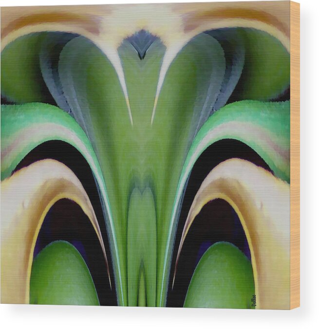 Abstract Wood Print featuring the digital art Plantlife by Vallee Johnson