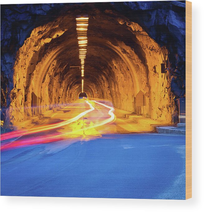 Arch Wood Print featuring the photograph Tunnel View by John Lambert @ Lambert Photographic