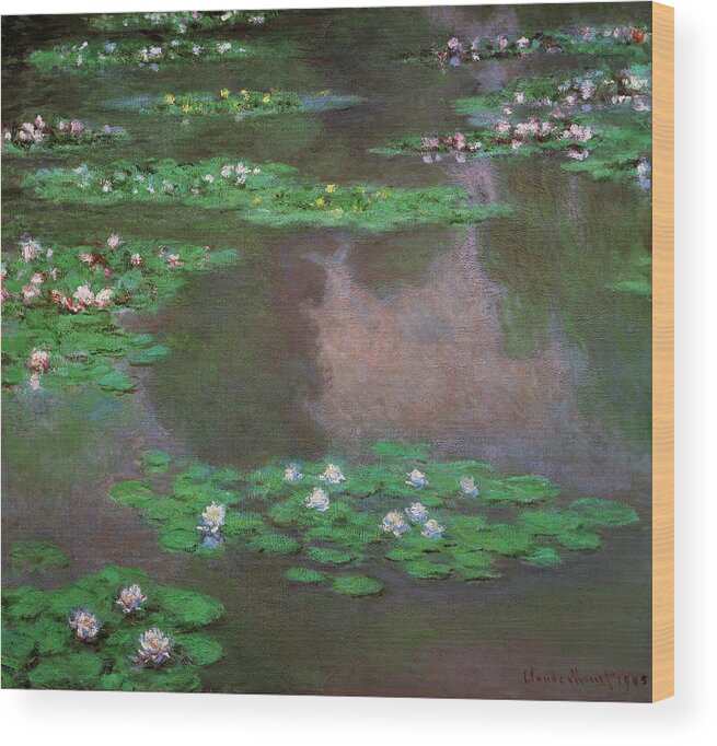 Water Lilies 1 Wood Print featuring the painting Water Lilies 1 by Masters Collection