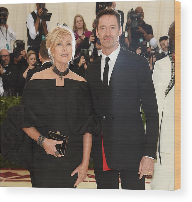 Hugh Jackman Wood Print featuring the photograph Heavenly Bodies: Fashion & The Catholic Imagination Costume Institute Gala - Arrivals #13 by Jamie McCarthy