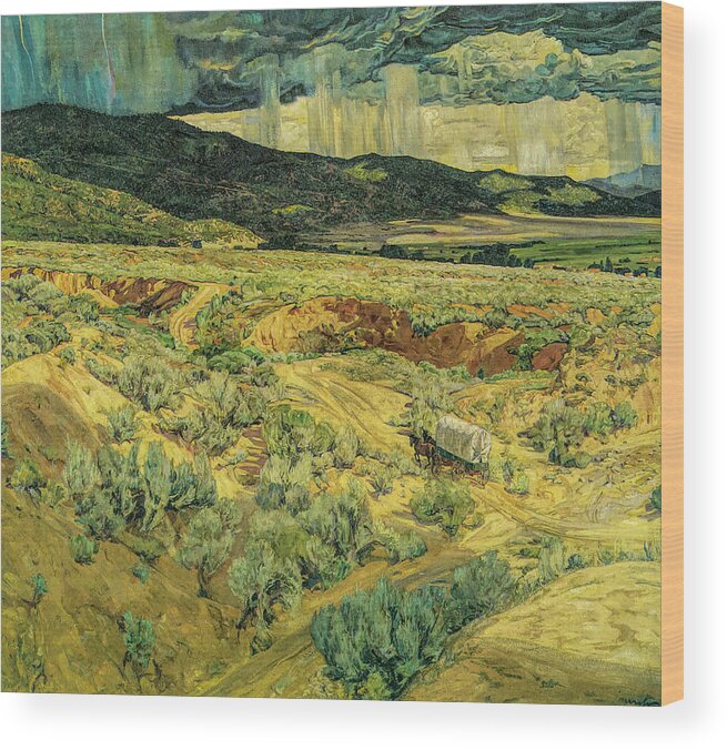 Walter Ufer Wood Print featuring the photograph Where the Desert Meets the Mountain #2 by Walter Ufer