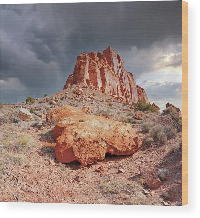  Wood Print featuring the photograph August 2023 Stormclouds over Capital Reef by Alain Zarinelli