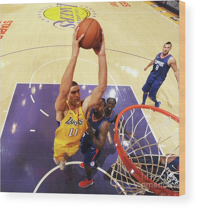 Nba Pro Basketball Wood Print featuring the photograph Brook Lopez by Andrew D. Bernstein
