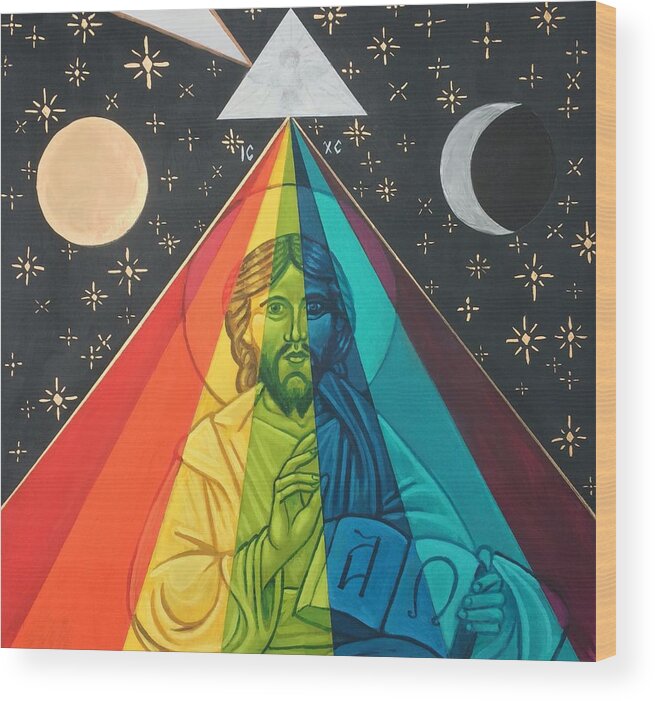 Wood Print featuring the painting Christ the Light by Kelly Latimore