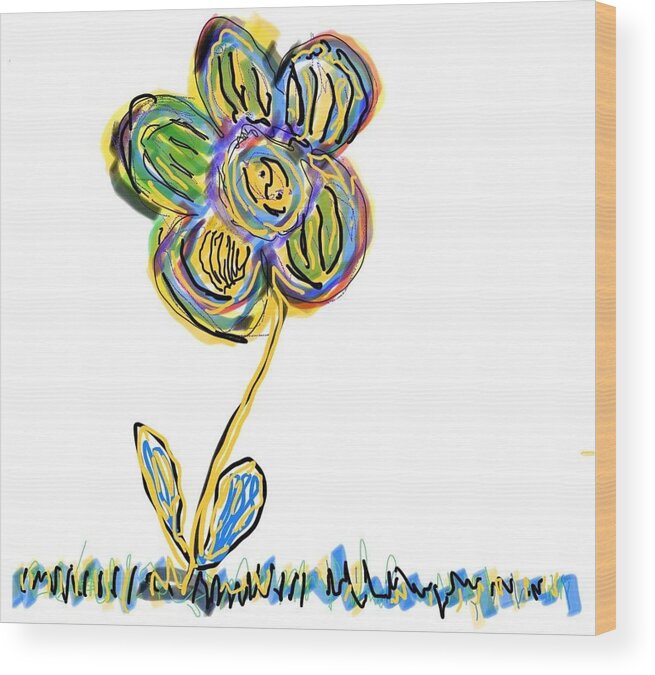 Colorado Wood Print featuring the digital art Happy Flower 02 by Pam O'Mara