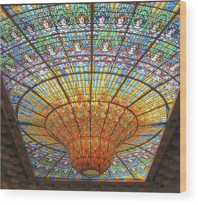 Stained Glass Barcelona Wood Print featuring the photograph Gaudi House Museum Barcelona by Dorsey Northrup