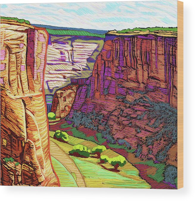 Arizona Wood Print featuring the digital art In the Midst of Canyon de Chelly by Rod Whyte