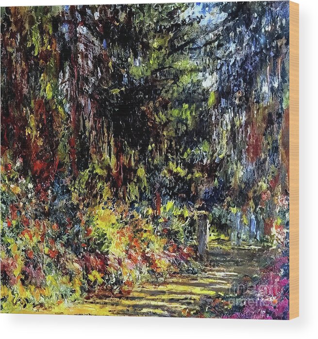 French Wood Print featuring the painting Path at Giverny by Claude Monet 1903 by Claude Monet
