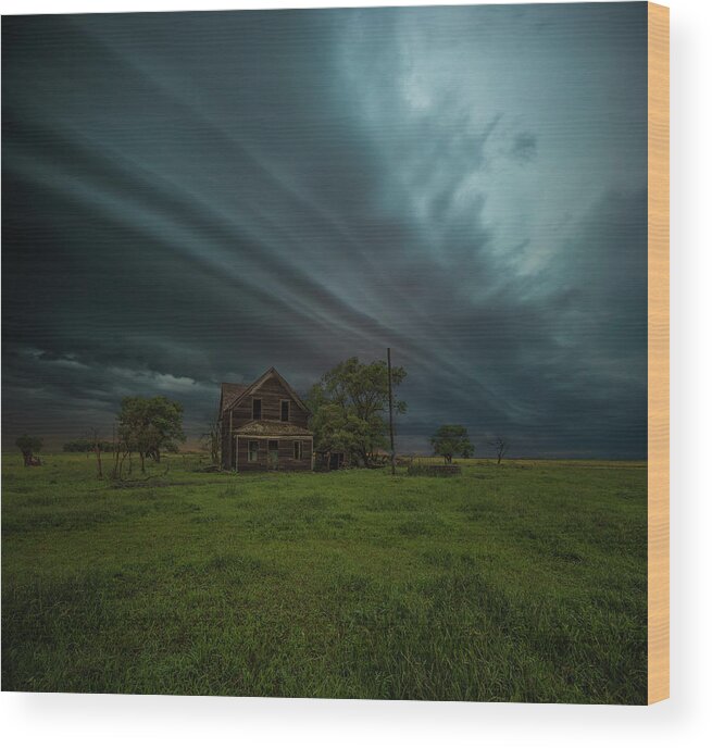 Shelf Cloud Wood Print featuring the photograph Save Me by Aaron J Groen
