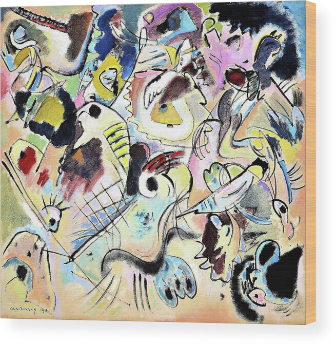 Sketch 160a Wood Print featuring the painting Sketch 160A - Digital Remastered Edition by Wassily Kandinsky
