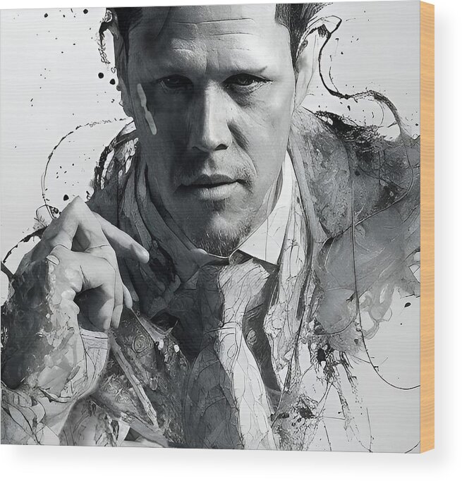 Dean Winters Wood Print featuring the digital art Snap - Mayhem - Dean Winters by Fred Larucci