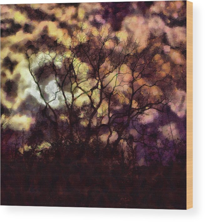 Tree Wood Print featuring the mixed media Spectral Tree by Christopher Reed