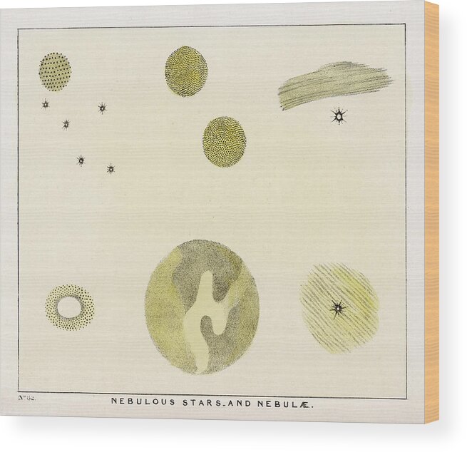 Various Wood Print featuring the drawing A Diagram Showing Various Nebulous by Mary Evans Picture Library
