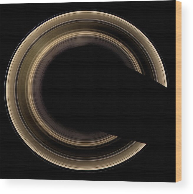 Saturn Wood Print featuring the photograph Saturn's Rings #3 by Nasa/jpl/ssi/science Photo Library