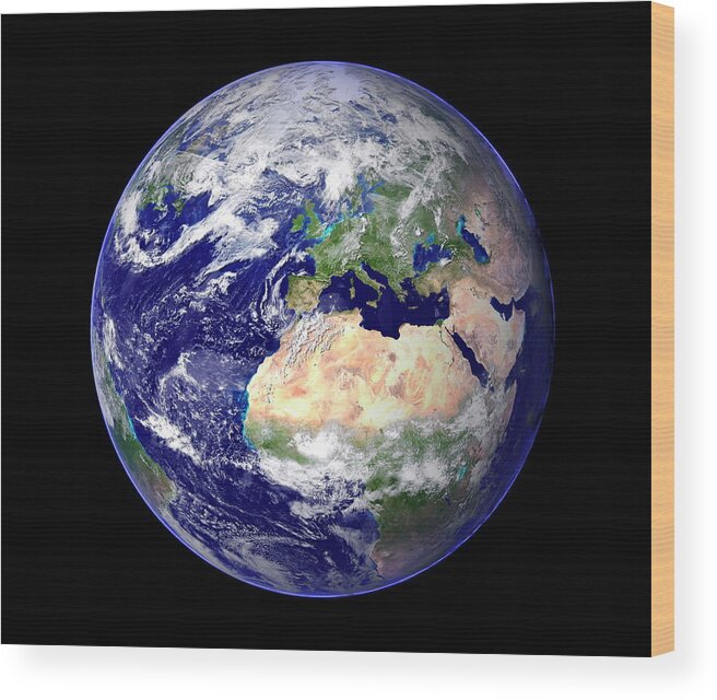 Earth Wood Print featuring the photograph Earth #40 by Planetary Visions Ltd/science Photo Library