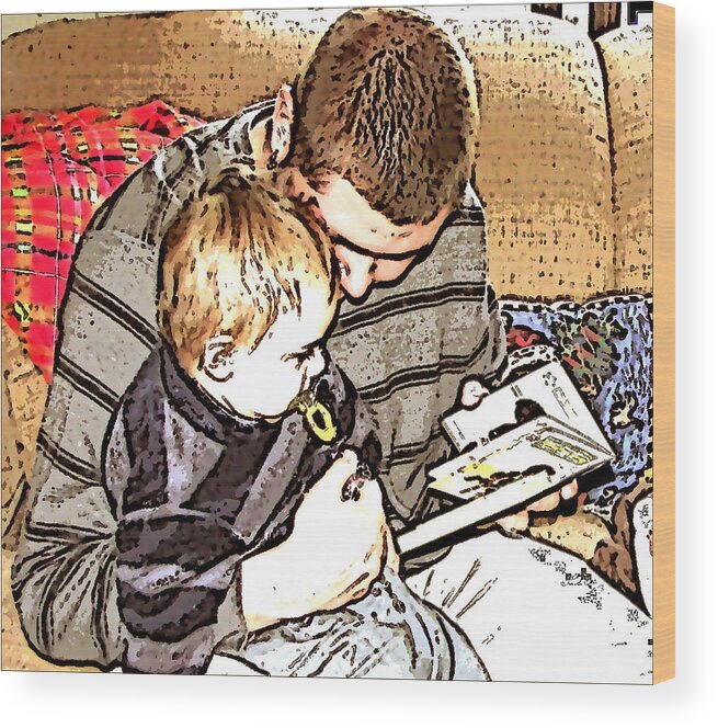 Dad Wood Print featuring the photograph A Tender Moment by Pamela Hyde Wilson