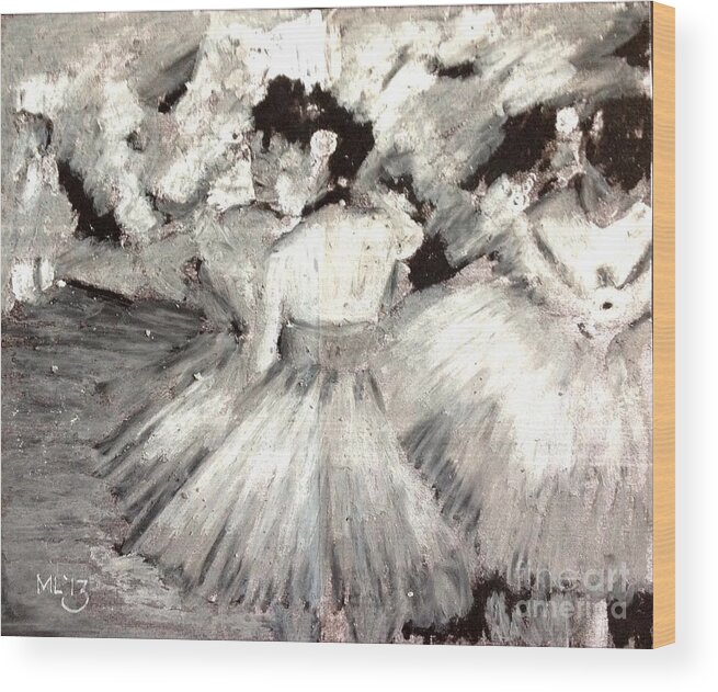 Degas Wood Print featuring the pastel By Degas by Maria Leah Comillas