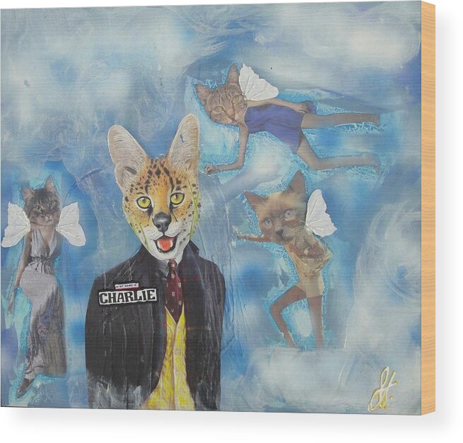 Cats Wood Print featuring the photograph Charlie's Angels by Lisa Piper