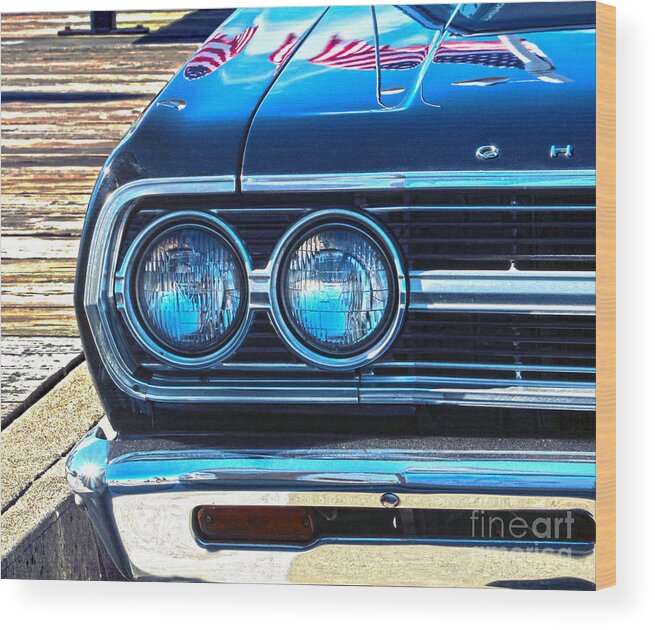 American Wood Print featuring the photograph Chevrolet In American Town by Sebastian Mathews Szewczyk