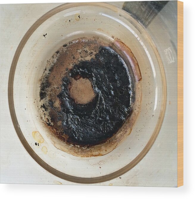 Coffee Wood Print featuring the photograph Coffeepot with black burnt in coffee by Matthias Hauser