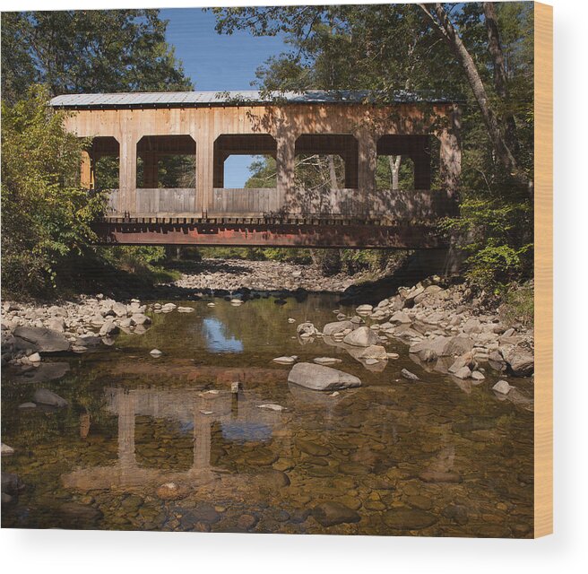 Covered Bridge Wood Print featuring the photograph Covered bridge near Jamaica Vermont by Vance Bell