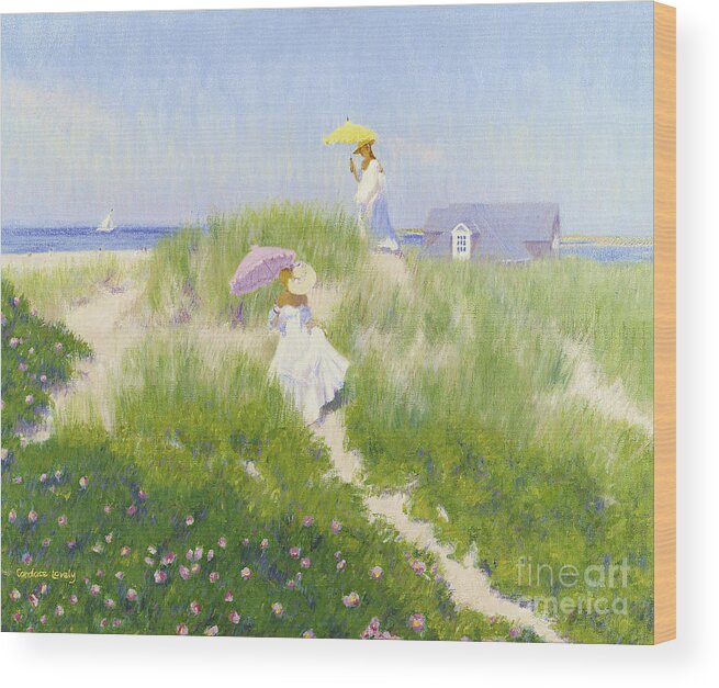 Nantucket Wood Print featuring the painting Nantucket Dune Pass by Candace Lovely