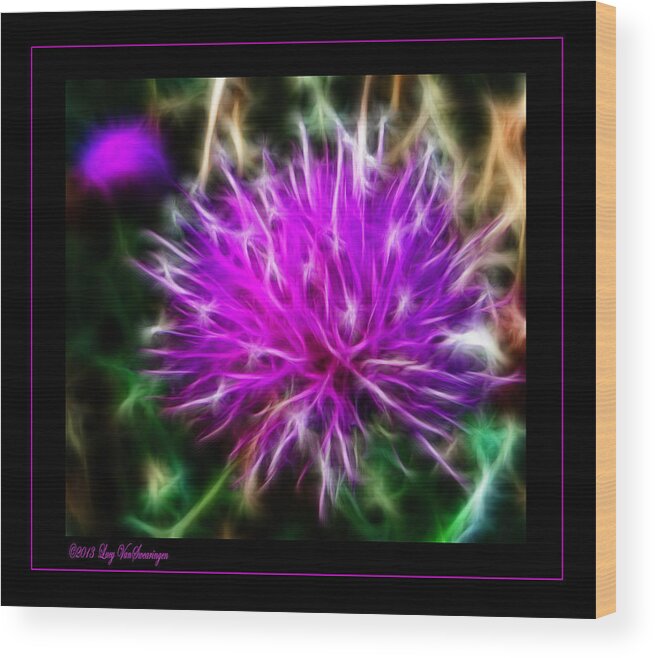 Purple Wood Print featuring the photograph Fireworks by Lucy VanSwearingen