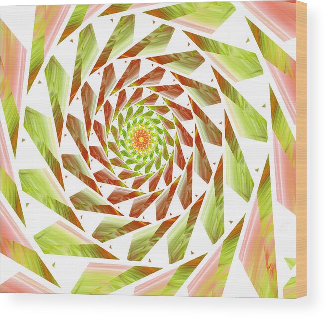 Spiral Digital Art Wood Print featuring the digital art Abstract Swirls by Ester McGuire