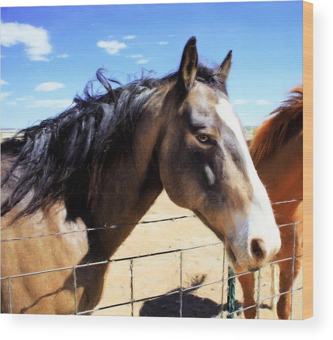 Horse Wood Print featuring the painting Working Horse by Jim Buchanan