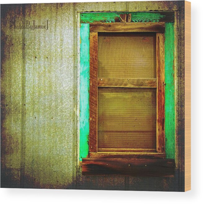 Window Wood Print featuring the photograph Fruit Shed Window by Jamie Johnson