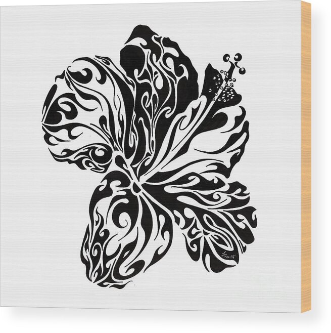 Doodle Wood Print featuring the painting Full Bloom of Hope by Anushree Santhosh