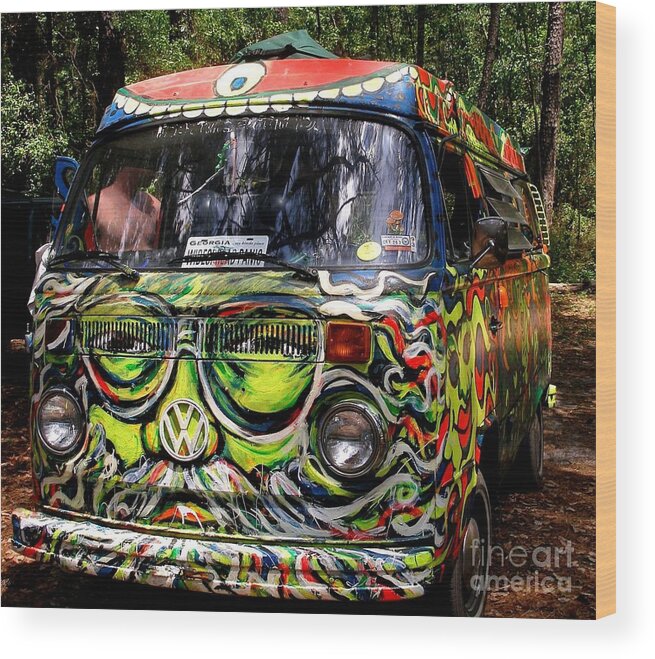 Vw Wood Print featuring the photograph Garcia VW Bus by Angela Murray
